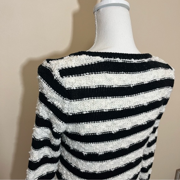 Anthropologie Knitted & Knotted Striped Peplum Hem Sweater - Picture 8 of 16